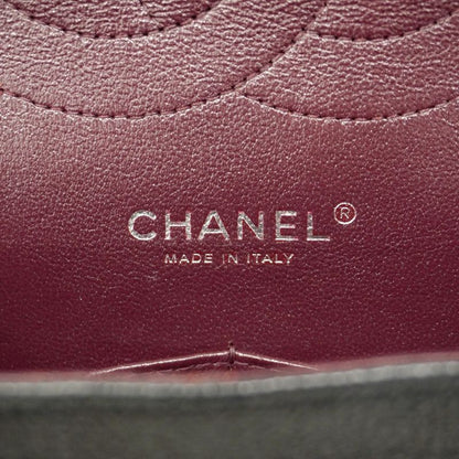 Chanel Shoulder Bag Deca Matelasse Caviar Skin Black Silver Hardware Women