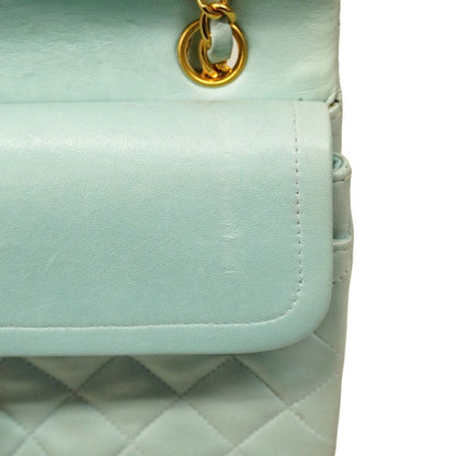 Chanel Shoulder Bag Matelasse Lambskin Green Gold Hardware Women