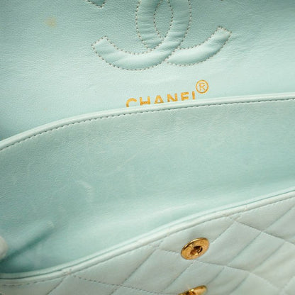 Chanel Shoulder Bag Matelasse Lambskin Green Gold Hardware Women