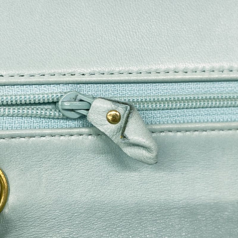 Chanel Shoulder Bag Matelasse Lambskin Green Gold Hardware Women