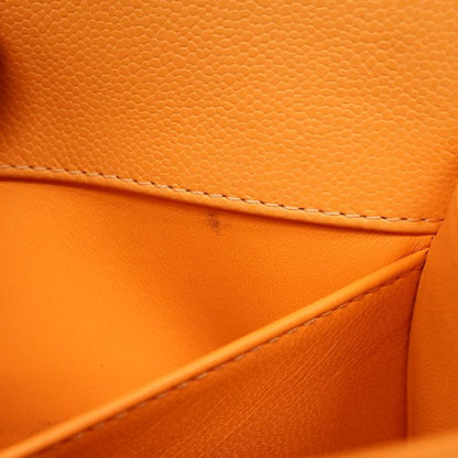 Chanel Shoulder Bag Boy Chanel/v-stitched Caviar Skin Orange Gold Hardware Women