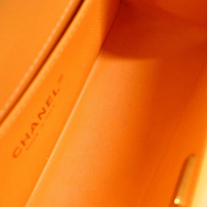 Chanel Shoulder Bag Boy Chanel/v-stitched Caviar Skin Orange Gold Hardware Women