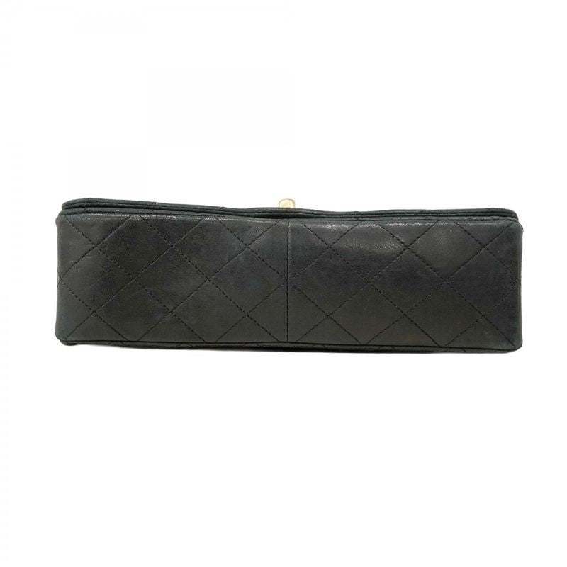 Chanel Shoulder Bag Matelasse Lambskin Black Gold Hardware Women