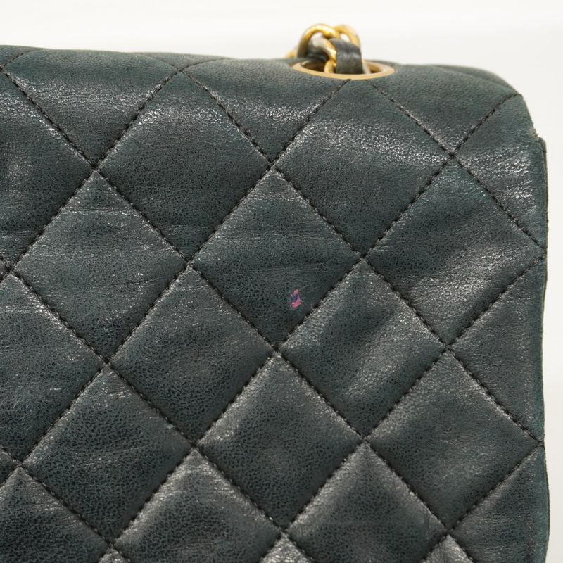 Chanel Shoulder Bag Matelasse Lambskin Black Gold Hardware Women