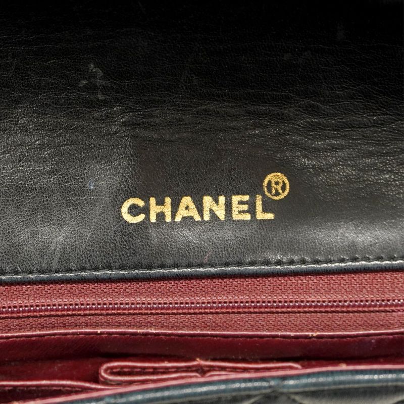 Chanel Shoulder Bag Matelasse Lambskin Black Gold Hardware Women