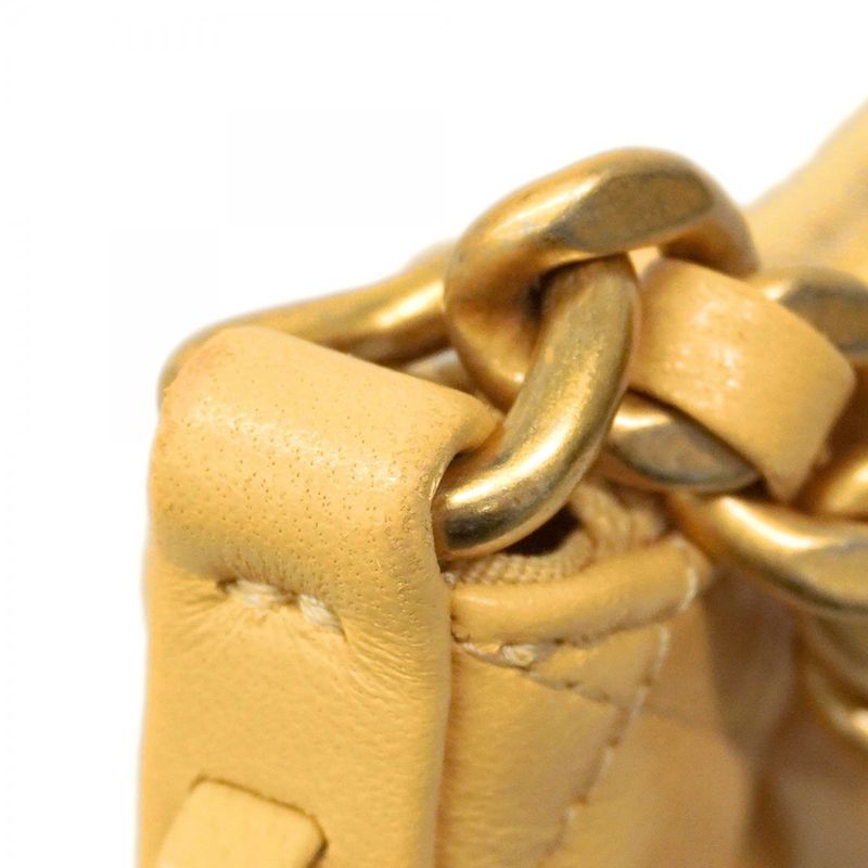 Chanel Shoulder Bag Matelasse Lambskin Beige Gold Hardware Women