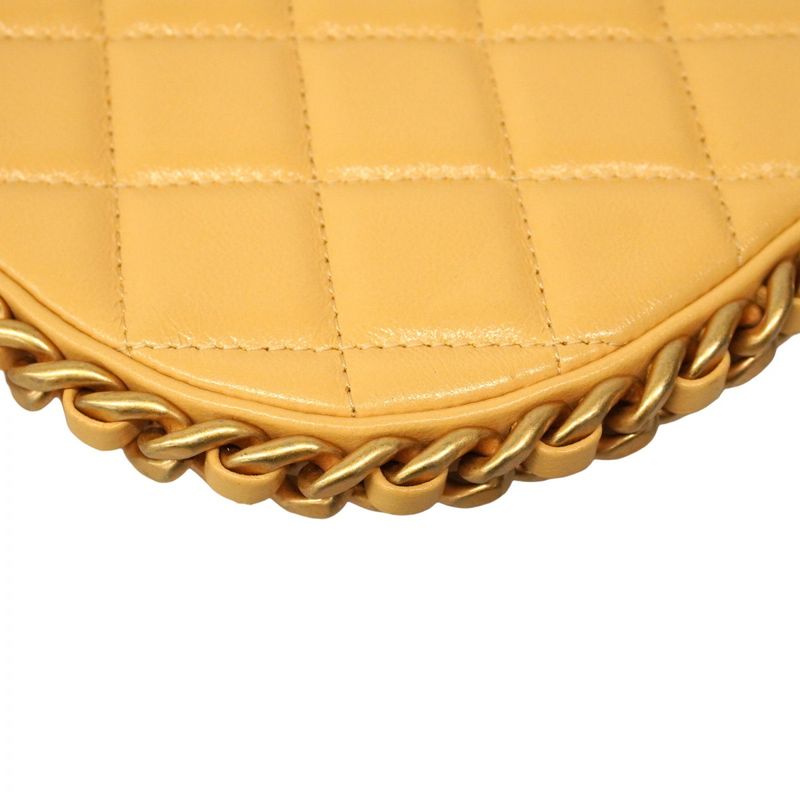 Chanel Shoulder Bag Matelasse Lambskin Beige Gold Hardware Women