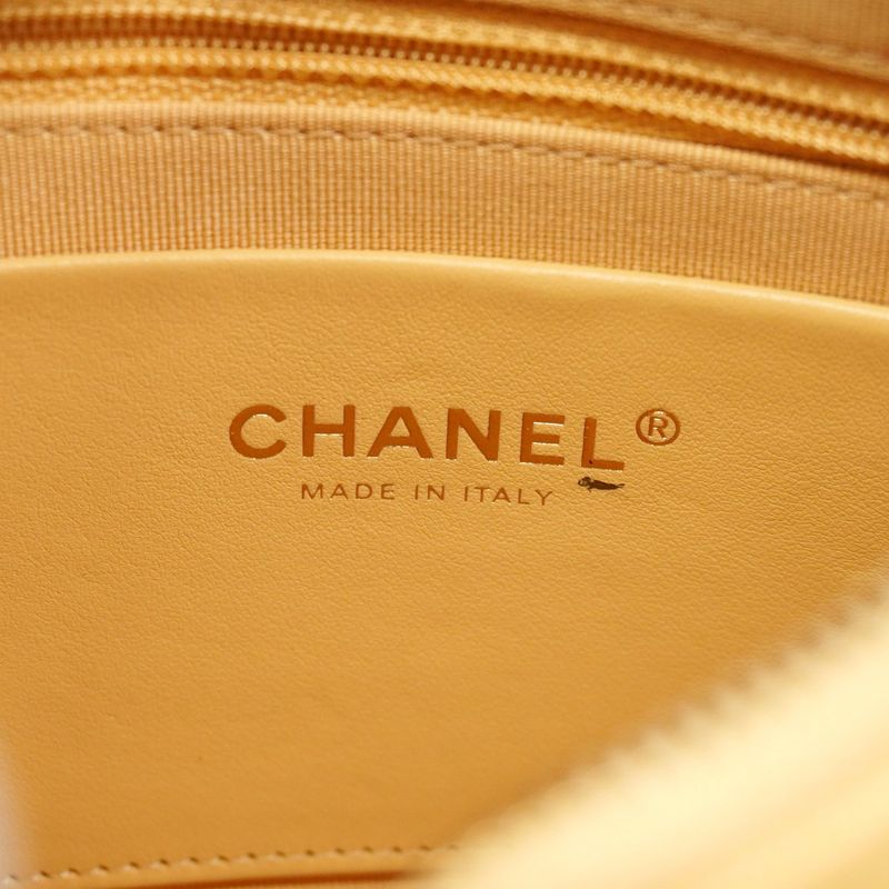 Chanel Shoulder Bag Matelasse Lambskin Beige Gold Hardware Women