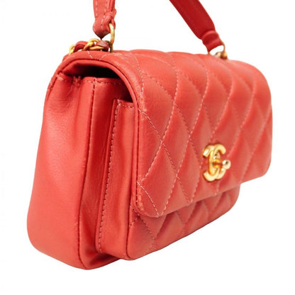 Chanel Handbag Matelasse Chain Leather Pink Gold Hardware 2way Bag Ladies