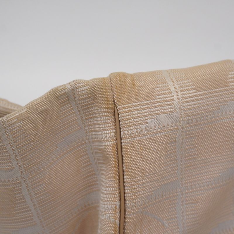 Chanel Tote New Travel Nylon Beige Chien Pan Gold Hardware Women's