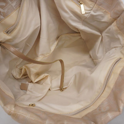 Chanel Tote New Travel Nylon Beige Chien Pan Gold Hardware Women's