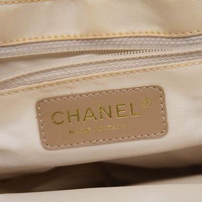 Chanel Tote New Travel Nylon Beige Chien Pan Gold Hardware Women's