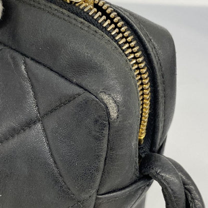 Chanel Shoulder Bag Matelasse Lambskin Black Gold Hardware Women
