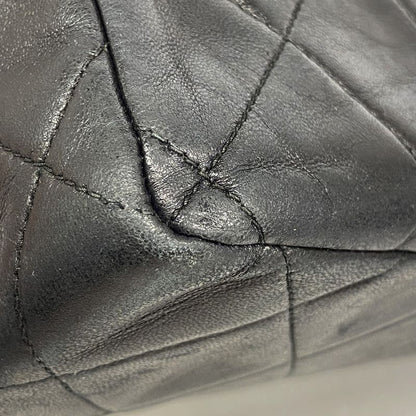 Chanel Shoulder Bag Matelasse Lambskin Black Gold Hardware Women