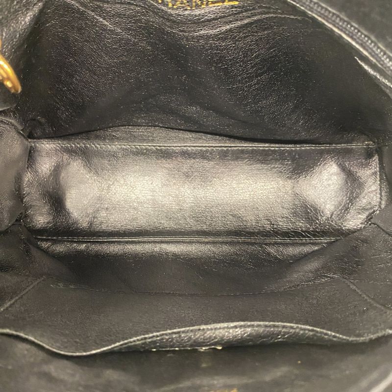 Chanel Shoulder Bag Matelasse Lambskin Black Gold Hardware Women