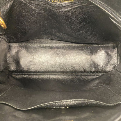 Chanel Shoulder Bag Matelasse Lambskin Black Gold Hardware Women