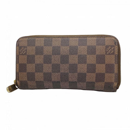 Louis Vuitton Long Wallet Damier Zippy Wallet N60015 Ebène Men Women Unisex