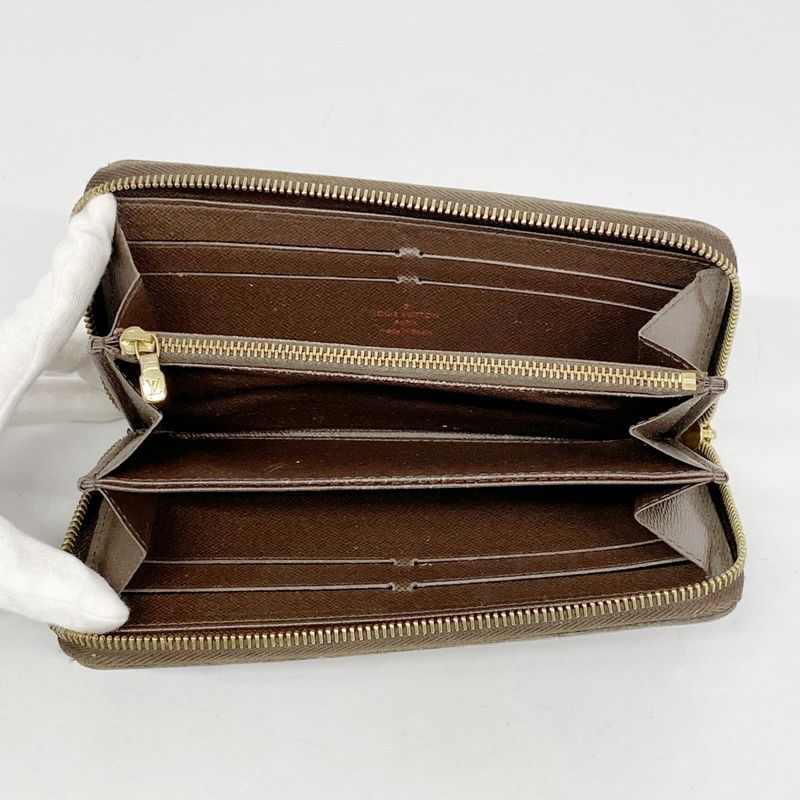 Louis Vuitton Long Wallet Damier Zippy Wallet N60015 Ebène Men Women Unisex