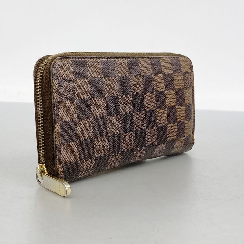 Louis Vuitton Long Wallet Damier Zippy Wallet N60015 Ebène Men Women Unisex