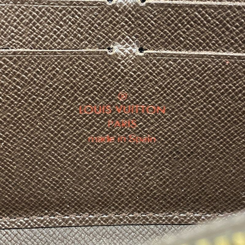 Louis Vuitton Long Wallet Damier Zippy Wallet N60015 Ebène Men Women Unisex