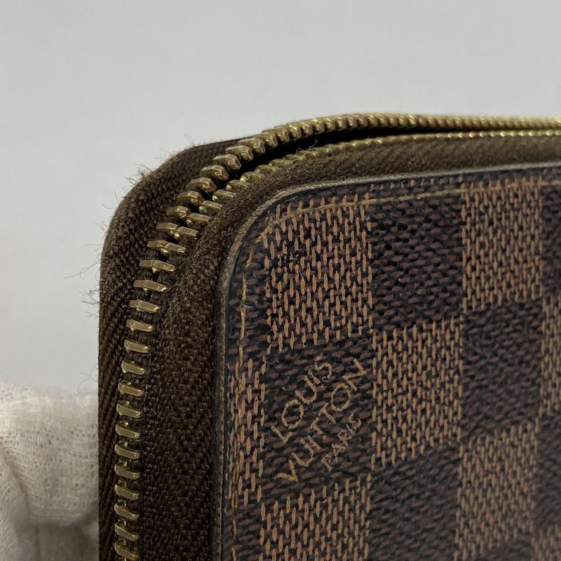 Louis Vuitton Long Wallet Damier Zippy Wallet N60015 Ebène Men Women Unisex