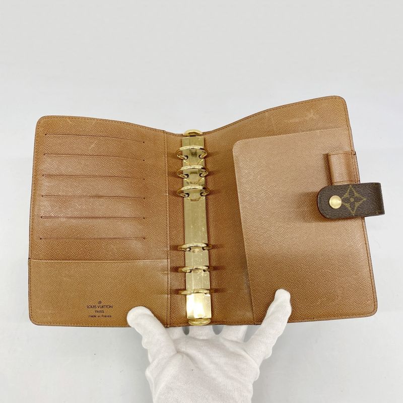 Louis Vuitton Notebook Cabas Monogram Agenda MM R20105 Brown Men Women Unisex