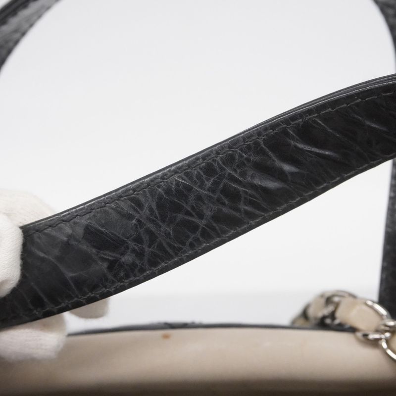 Chanel Handbag Portobello/chain Vintage Calf Black Silver Hardware 2way Bag