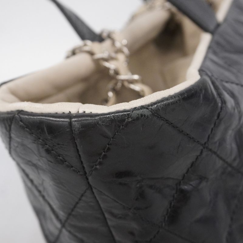 Chanel Handbag Portobello/chain Vintage Calf Black Silver Hardware 2way Bag