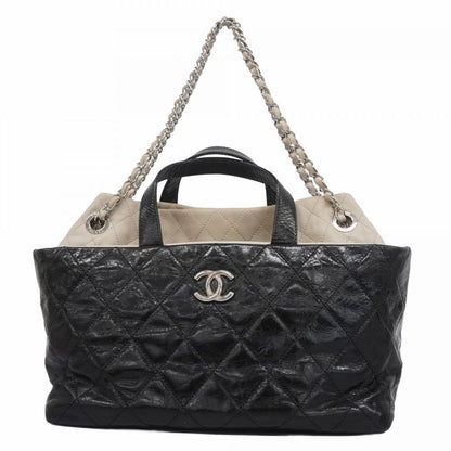 Chanel Handbag Portobello/chain Vintage Calf Black Silver Hardware 2way Bag