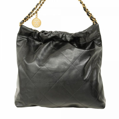 Chanel Shoulder Bag Chanel 22 Calf Black Gold Hardware Women