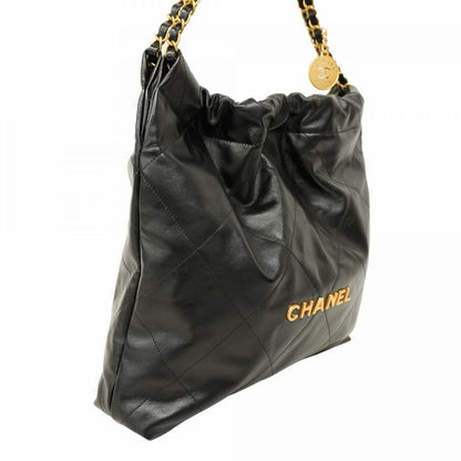 Chanel Shoulder Bag Chanel 22 Calf Black Gold Hardware Women