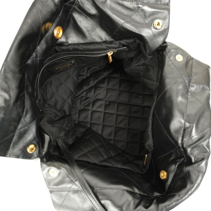 Chanel Shoulder Bag Chanel 22 Calf Black Gold Hardware Women