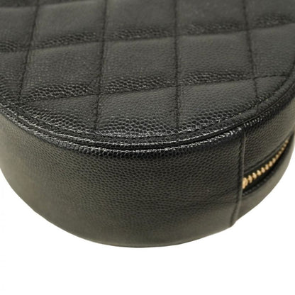 Chanel Shoulder Bag Matelasse Caviar Skin Black Gold Hardware Women