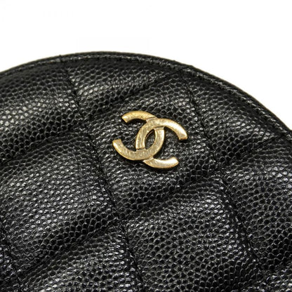 Chanel Shoulder Bag Matelasse Caviar Skin Black Gold Hardware Women