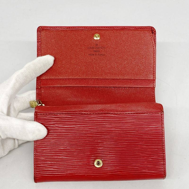 Louis Vuitton Wallet Epi Porte Monnaie Vie Trésor M63507 Castilian Red Ladies