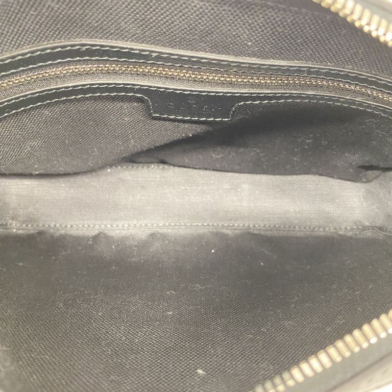 Gucci Clutch Bag GG Supreme 703468 PVC Black Silver Hardware 2way Bag Men's