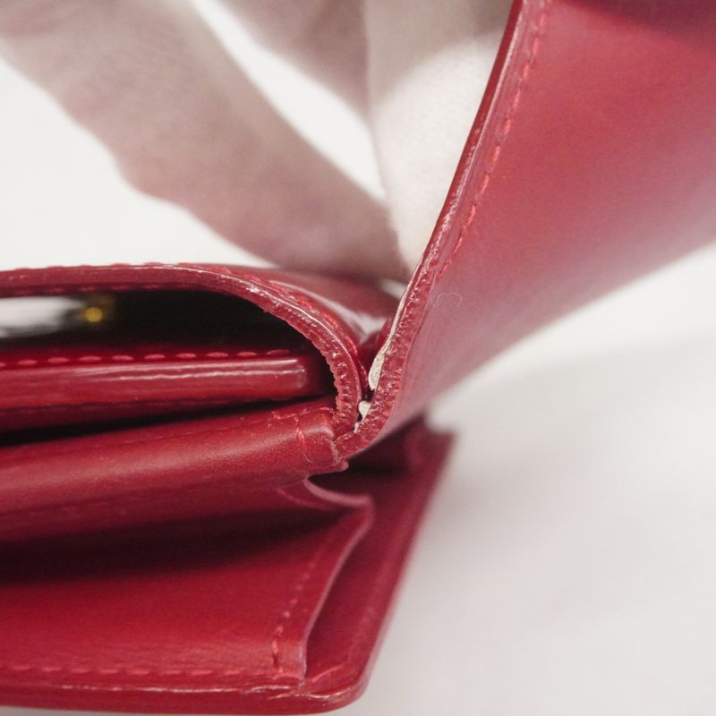 Louis Vuitton Trifold Wallet Vernis Portefeuille Elise M93529 Pomme D'amour