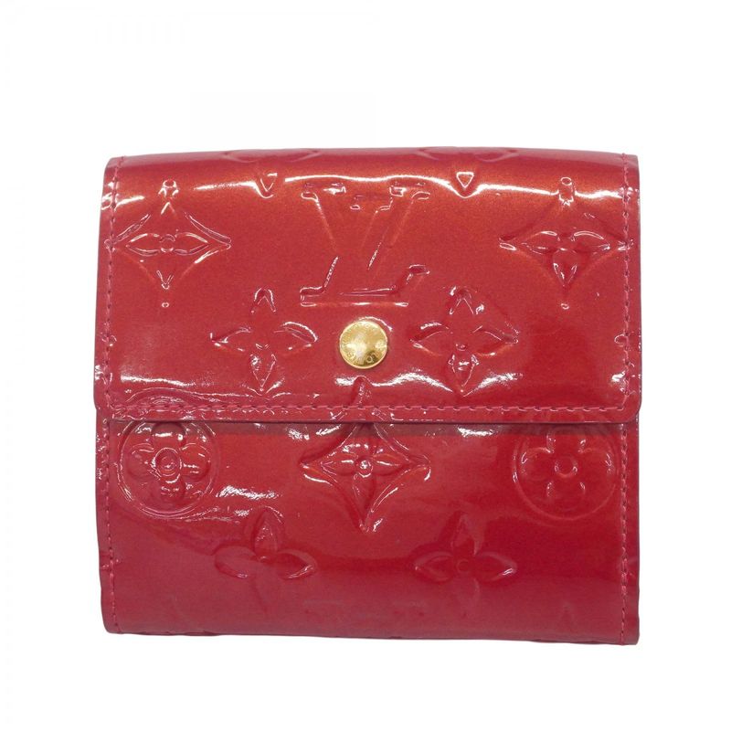 Louis Vuitton Trifold Wallet Vernis Portefeuille Elise M93529 Pomme D'amour