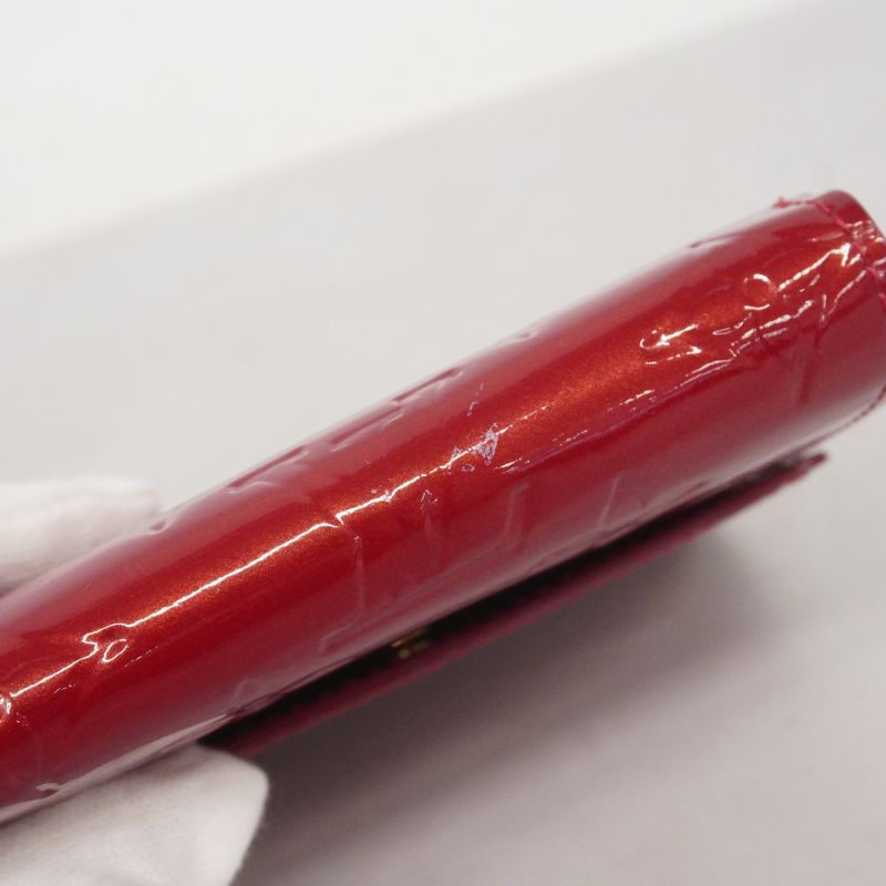 Louis Vuitton Trifold Wallet Vernis Portefeuille Elise M93529 Pomme D'amour