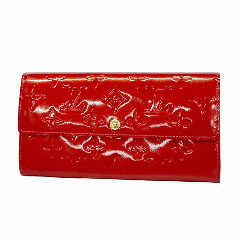Louis Vuitton Vernis Portefeuille Sarah M93530 Long Wallet Pomme D'amour Women