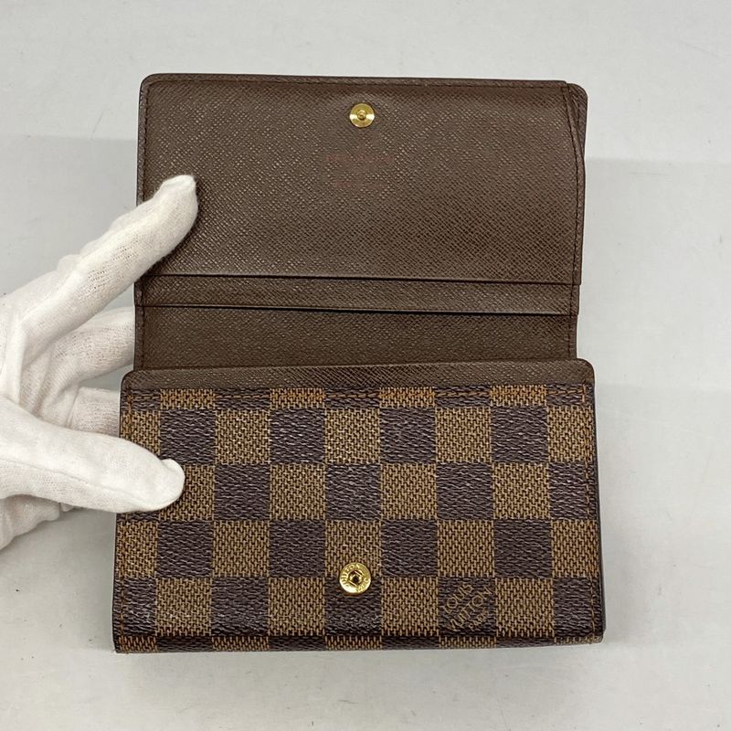 Louis Vuitton Wallet Damier Porte Monnaie Vie Trésor N61730 Ebène Ladies