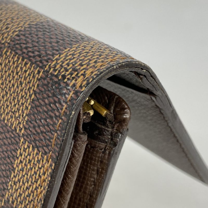 Louis Vuitton Wallet Damier Porte Monnaie Vie Trésor N61730 Ebène Ladies