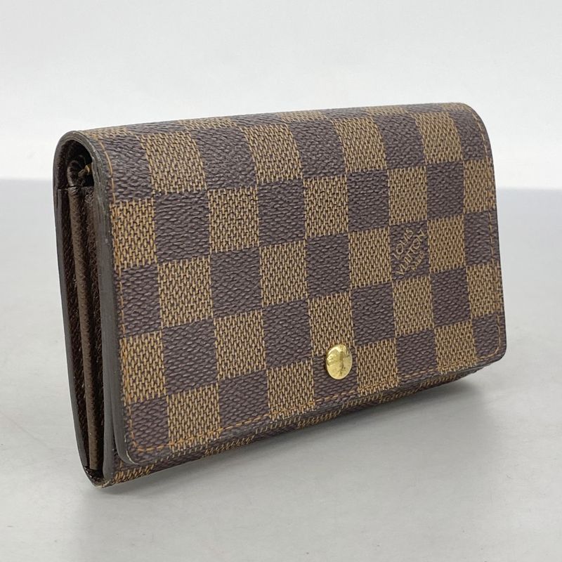 Louis Vuitton Wallet Damier Porte Monnaie Vie Trésor N61730 Ebène Ladies