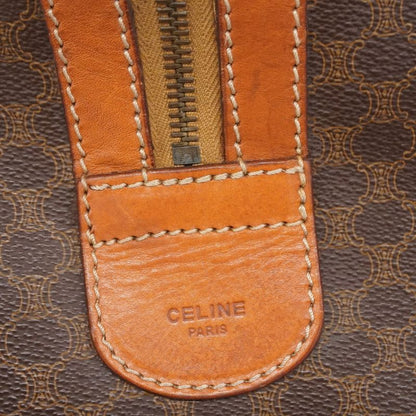 Celine Boston Bag Macadam PVC Brown Gold Hardware Men Women Unisex