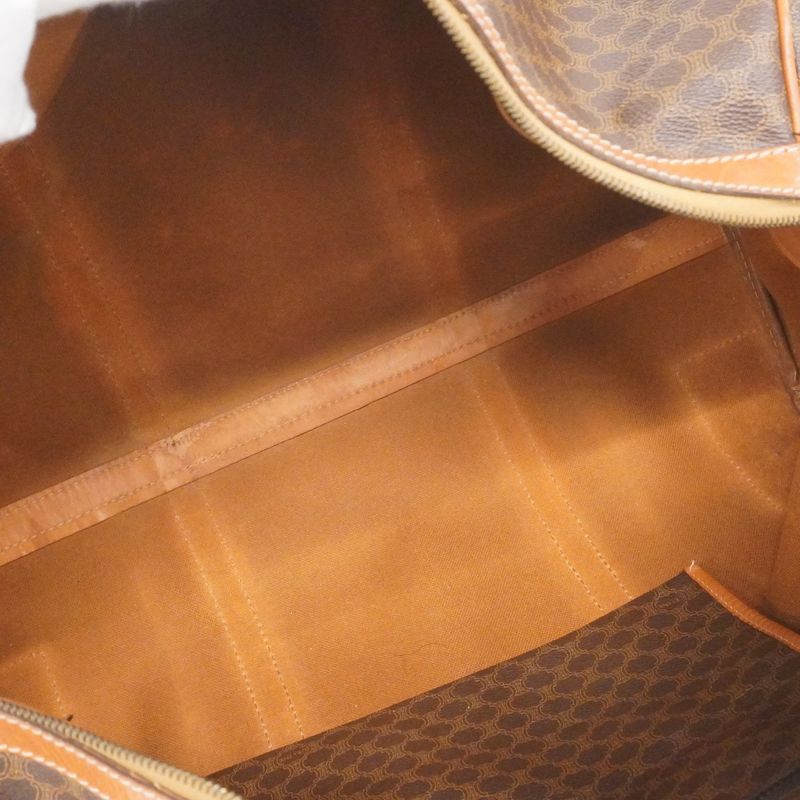 Celine Boston Bag Macadam PVC Brown Gold Hardware Men Women Unisex