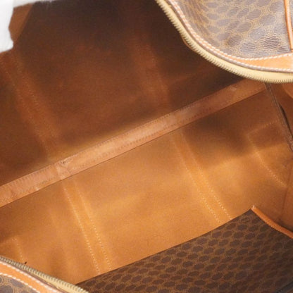 Celine Boston Bag Macadam PVC Brown Gold Hardware Men Women Unisex