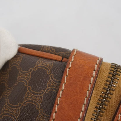 Celine Boston Bag Macadam PVC Brown Gold Hardware Men Women Unisex