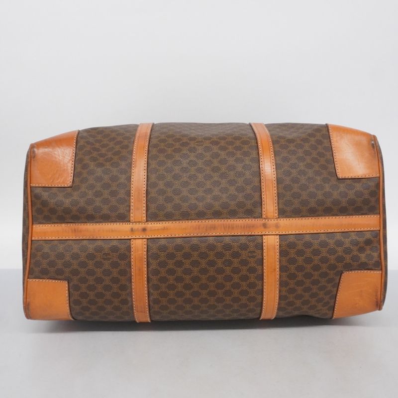 Celine Boston Bag Macadam PVC Brown Gold Hardware Men Women Unisex