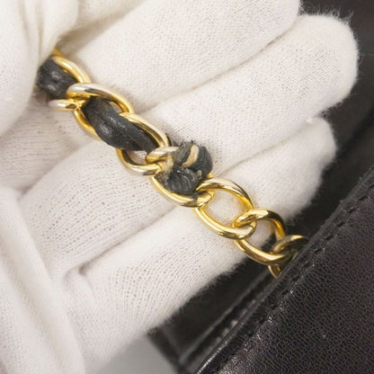 Chanel Shoulder Bag Matelasse Lambskin Black Gold Hardware Women