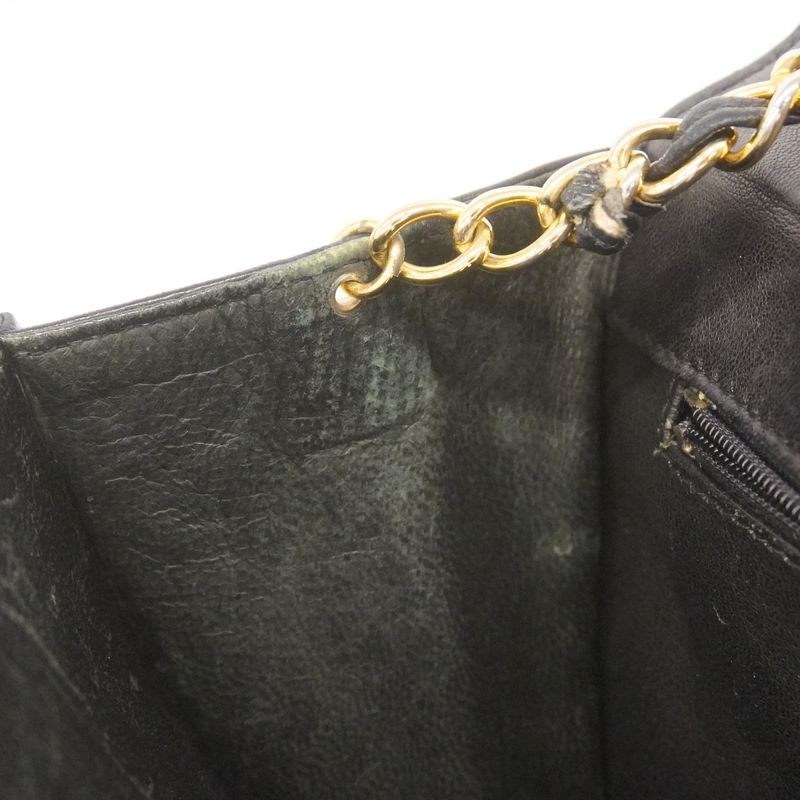 Chanel Shoulder Bag Matelasse Lambskin Black Gold Hardware Women
